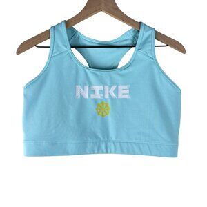 Nike Dri Fit Blue Icon Clash Medium Support Sports Bra
